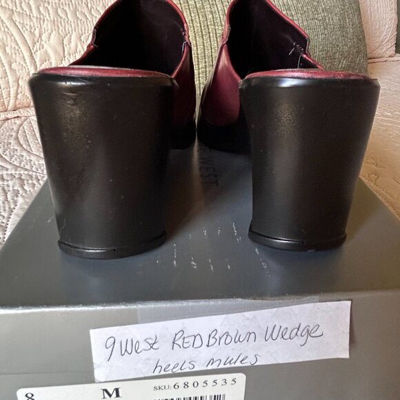 Franco Sarto – Redish Brown leather wedge mule 8M - Picture 5 of 6